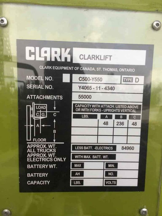 1988 Clark c - 500 Forklift for sale ref 97993689 - MachineryBroker.com