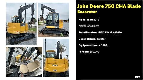 2015 John Deere 75G for sale ref 88656912 - MachineryBroker.com